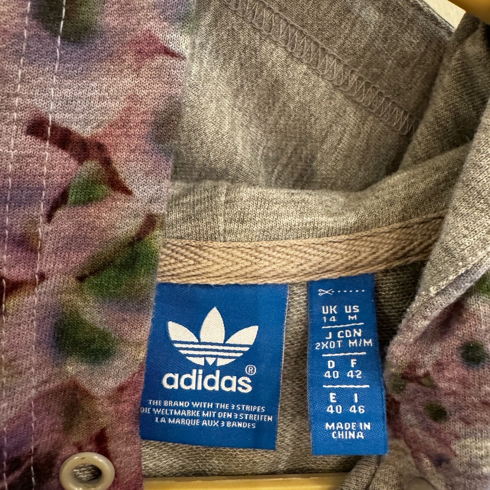 Adidas Gray and Purple Women's Hoodie